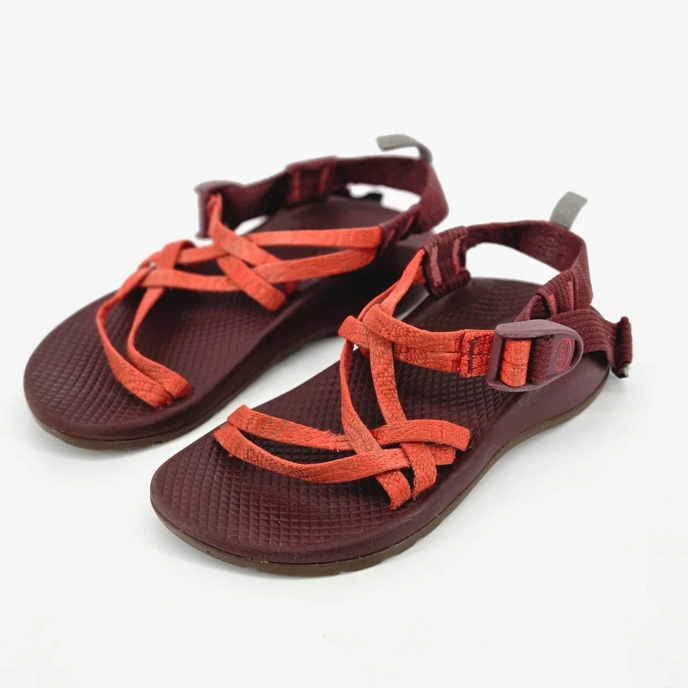 Chaco Kids ZX/1 EcoTread Grenadine Orange Double Strap Hiking Sandals Size 2Y